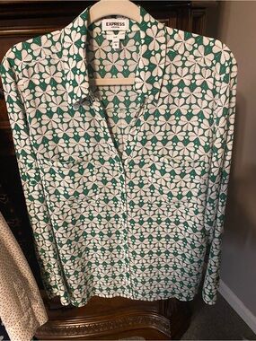 Express Portofino clover shamrock print Blouse